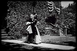 The President and First Lady leaving Milburn house for their trip to Niagara.